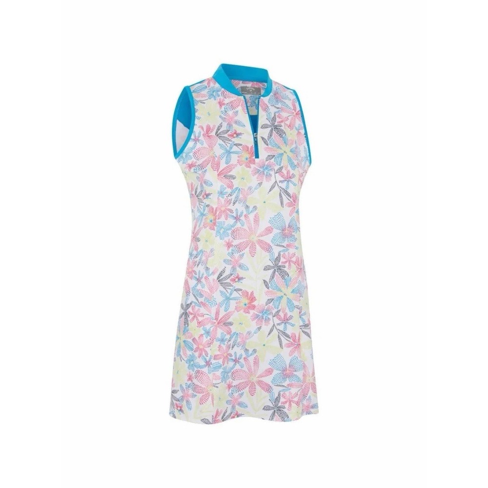 NWT Callaway Floral Chevron Golf Dress - Women's Size XXL - UPF Protect 1/4 Zip